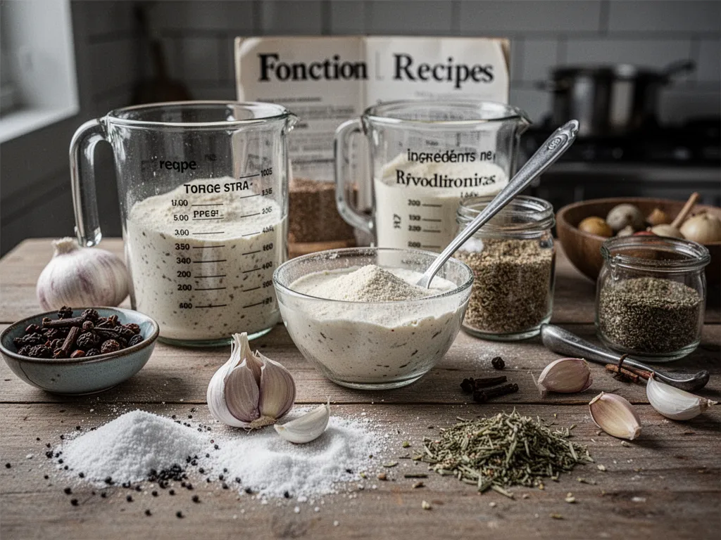 Plan de travail avec légumes variés, boîtes de conserve et épices, prêt pour une recette improvisée à partir des ingrédients