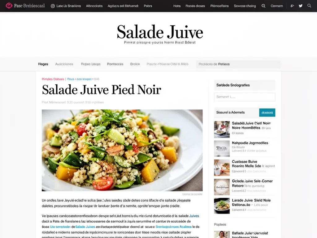 Salade juive pied-noir présentée dans un plat creux, poivrons rouges et verts grillés coupés en lanières, tomates confites